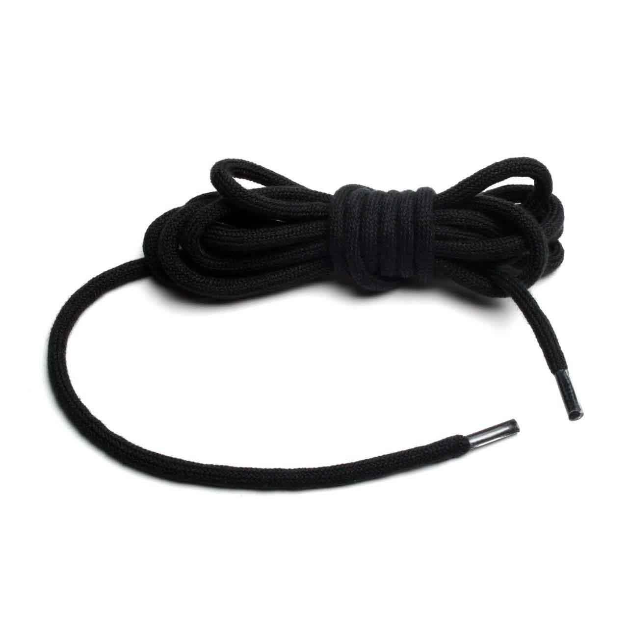 Kordelsenkel, rund, Schwarz, 150 cm, Paar