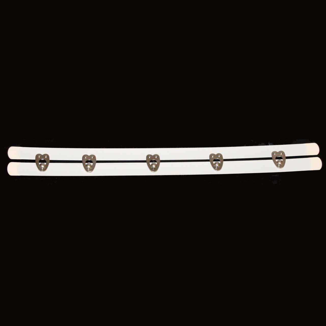 Corset clasp - white, 28 cm, 5 closures