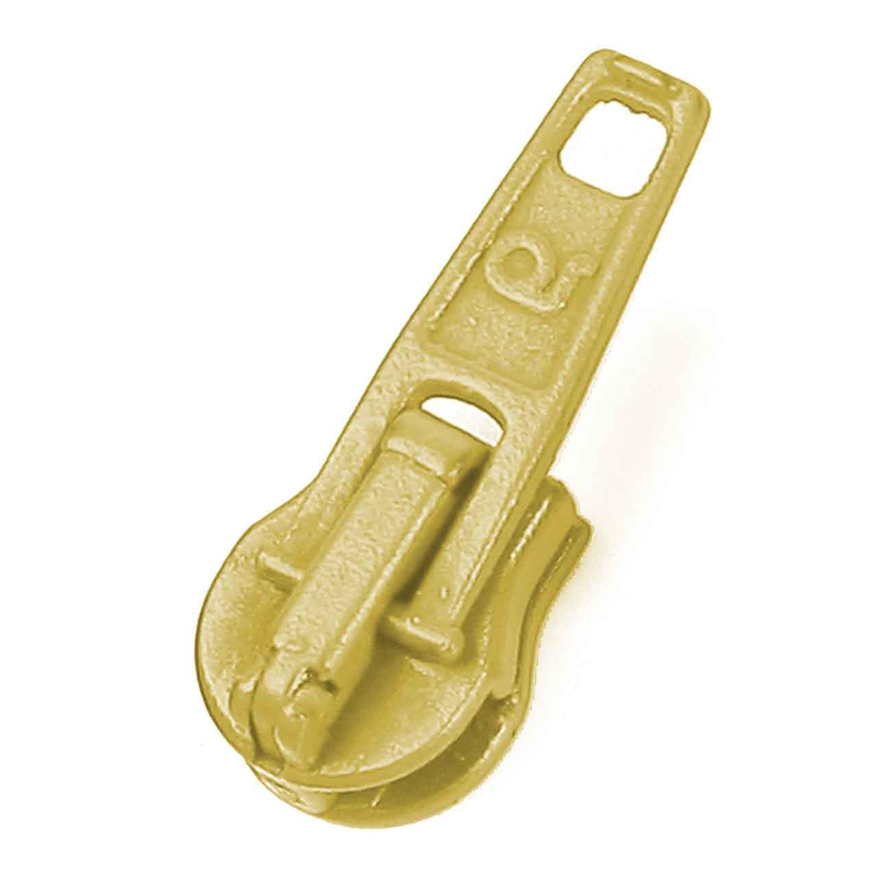 Automatic zipper slider, yellow, yellow