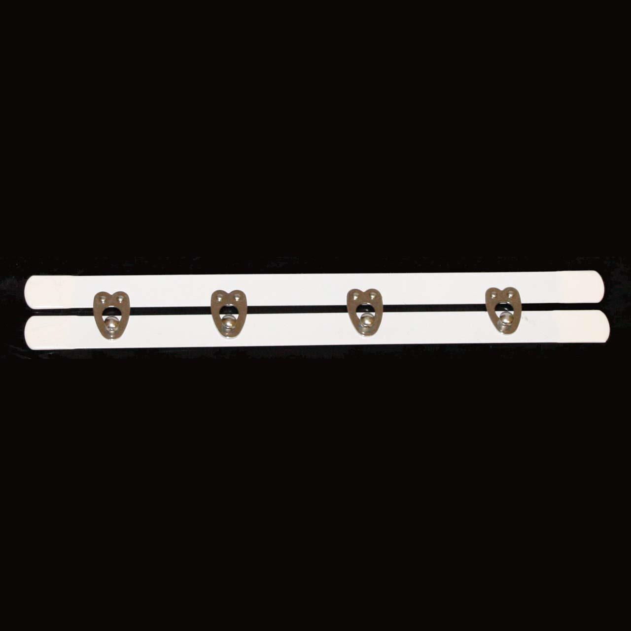 Corset clasp - white, 20 cm, 4 closures