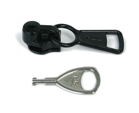 Reißverschluss-Schieber, abschließbar, mit Schlüssel