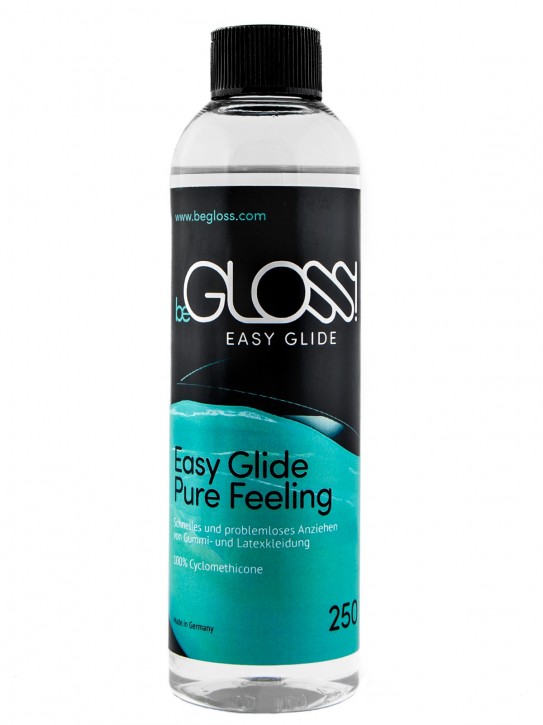 beGLOSS Easy Glide 250 ml Flasche - Pure Feeling - Die Anziehhilfe für Gummi & Latex Kleidung.